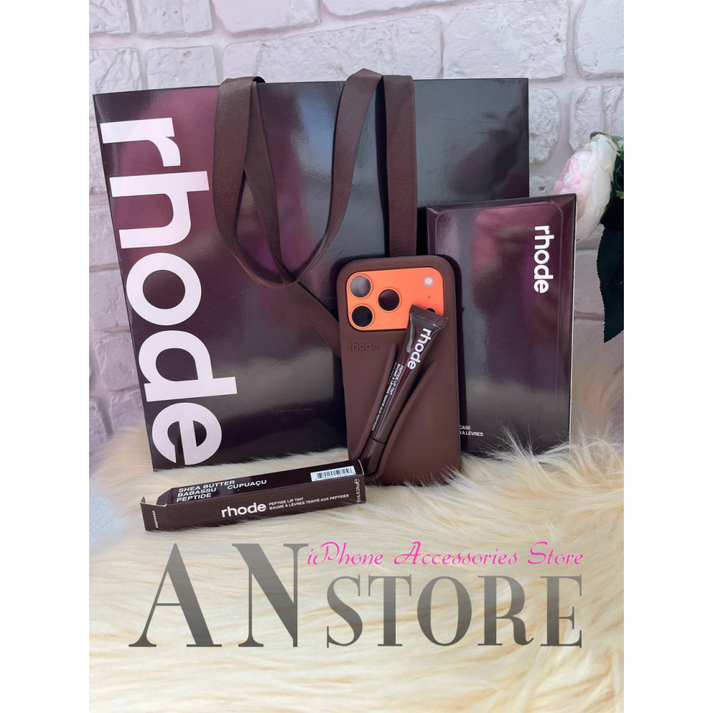 Rhode Espresso – подарунковий набір з чохлом для iPhone і блиском у фірмовому пакеті